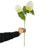 23.6inch Realistic Artificial Anthurium Lily Flowers Permanent Flower with Green Leaves for Home Decoration Wedding Bouquet