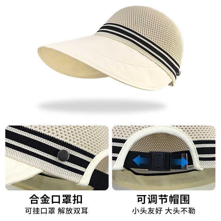 Hat Women's Shade Sunscreen Hat Summer Outdoor Sun Hat Advanced Grid Hollow Breathable New