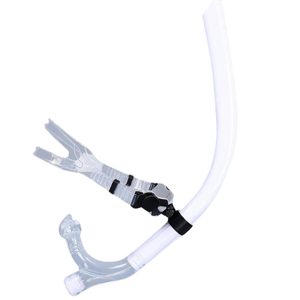 Swim Training Snorkel Silicone Center-Mount Front Mouthpiece Front Head Snorkel for Snorkeling Scuba Diving Freediving Swimming белый