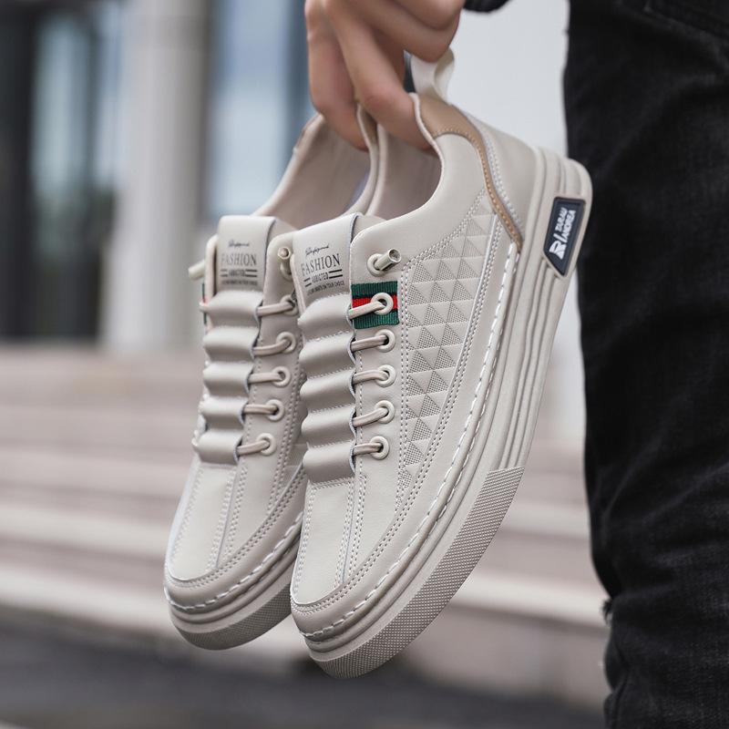 Men's shoes, 2025 summer new white shoes, casual shoes, trends, versatile sneakers, breathable soft leather shoes, men