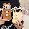 Cute Swirl Rilakkuma Lollipop iPhone 14/15/16/17 Pro Max Case Cover