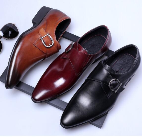 Pointed Toe Dress Shoes Men Dress Leather Oxford Shoes Men Formal Mariage Wedding Shoes Sapatos Sociais Masculino Casamento H615