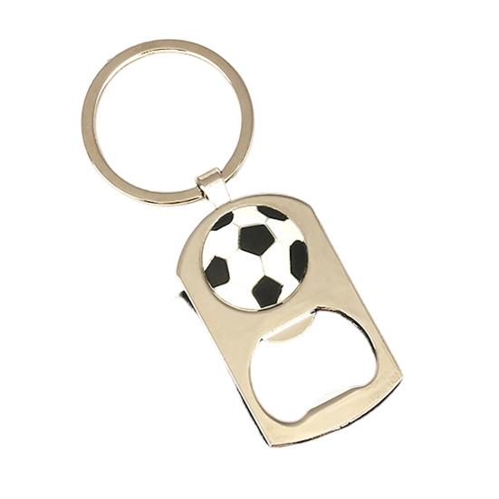 Keychain Pendant, Thickened Stainless Steel Bottle Opener Key Chain, Football Pattern Waterproof Multifunctional Key Ring Fan Gift Bar Accessory