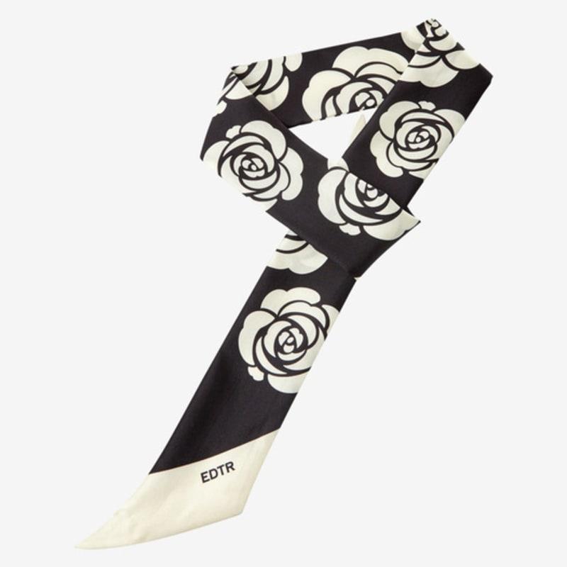 EDTR Black Rose Silk Scarf ED23A4FAZ0399