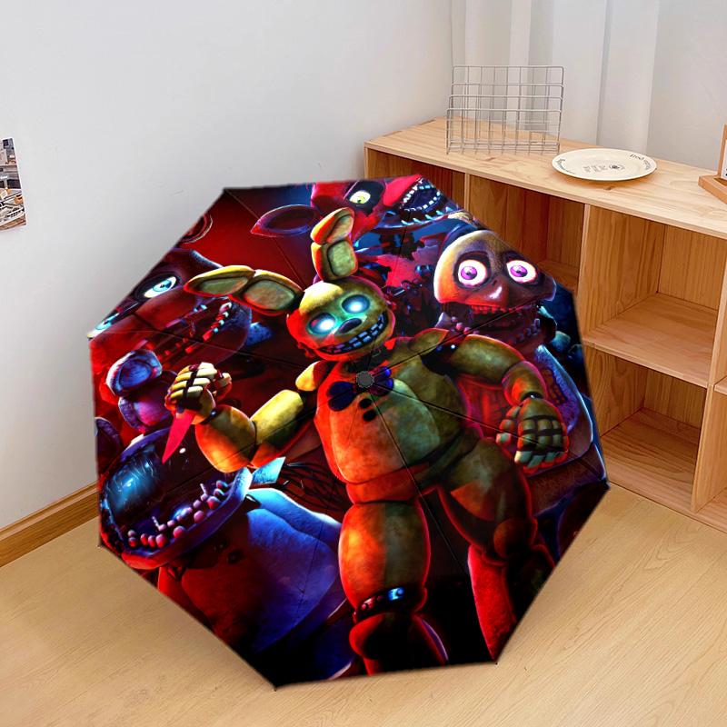 1PC Freddy's Rock Night Automatic Umbrella - Suitable Travel Outdoor Portable Umbrella Birthday Gift Daily Essentials
