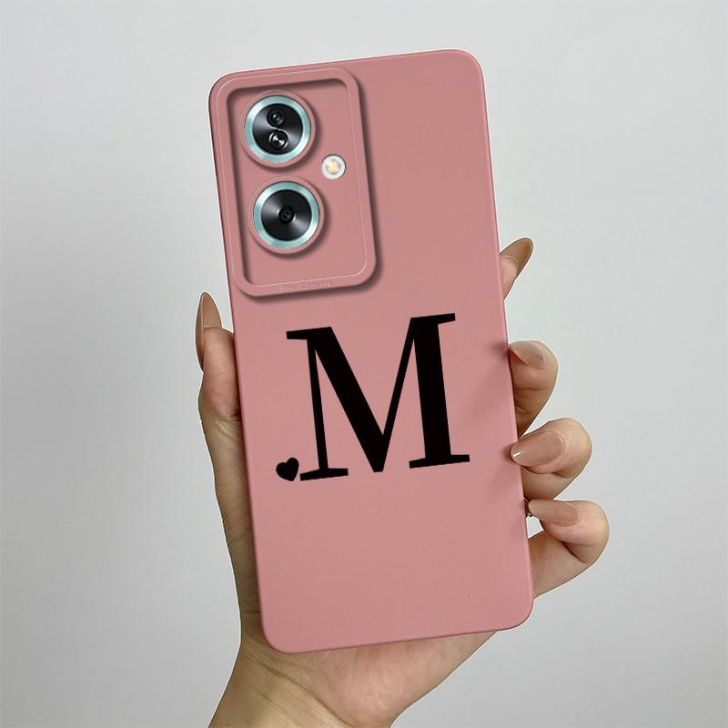 For Oppo A79 Case OPPO A79 5G Phone Case Oppo A79 Cover OPPO CPH2553 Cute Initial Letters Square Silicone Shockproof Back Cover