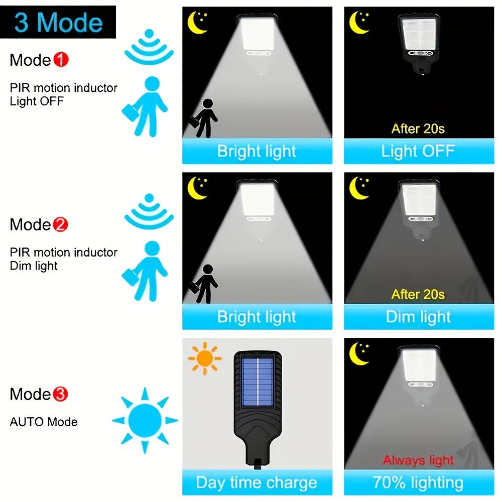 Motion-sensing solar floodlight with remote control, 3 lighting modes, smart super-bright LED street light
