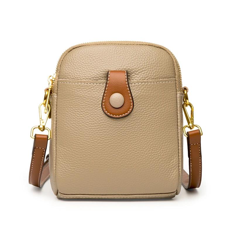 

Женские однотонные сумки через плечо из коровьей кожи, дизайнерские 2 молнии, маленькая сумка из натуральной кожи, модные женские сумки