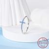 New In Copper Sea Blue Cross Ring Simple Ring Bands Fashion Luxury for Women Party Anniversary Wedding Gift High Quality