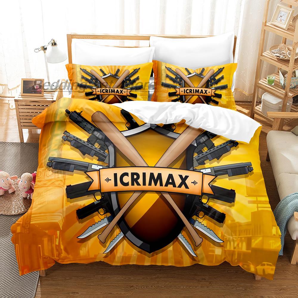 

Icrimax Комплект постельного белья Односпальный Twin Full Queen King Size Комплект постельного белья Взрослый Детская спальня Комплекты с пододеяльником 3D-печать Icrimax Комплект простыней EU Single(135*200cm)3pcs