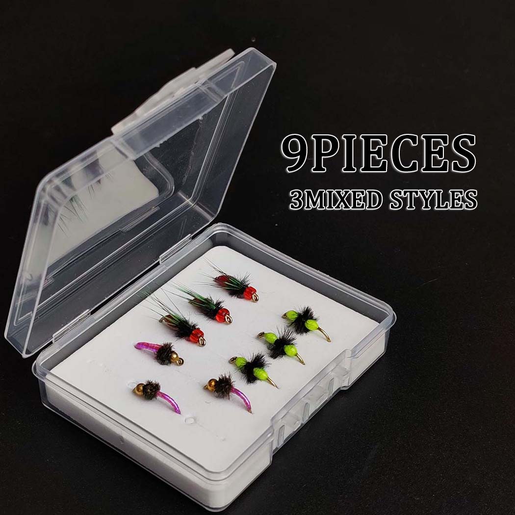 

Смешанная прикормка(Комар Мухи&Жужжалка Муравей&Латунная Головка Мошки Приманка) Размер #14-Нахлыстовые нимфы и сухие мушки -9 штук