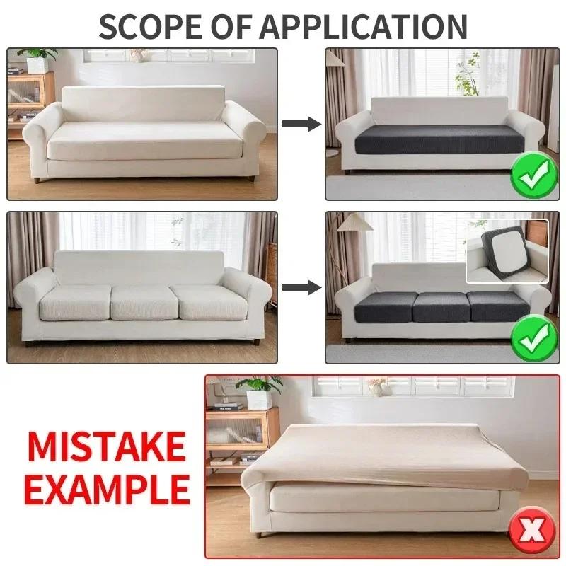 Jacquard Sofa Seat Cushion Cover Stretch Washable Removable Slipcover Sofa Cover Sofa Slipcovers Furniture Protector L-Shaped