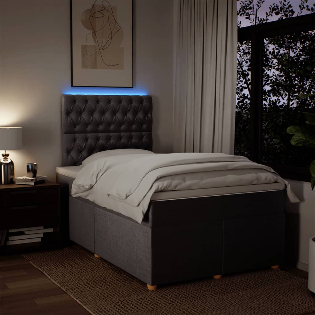 Vidaxl Letto Continentale Con Materasso, Taupe, Tessuto, 120X200 Cm