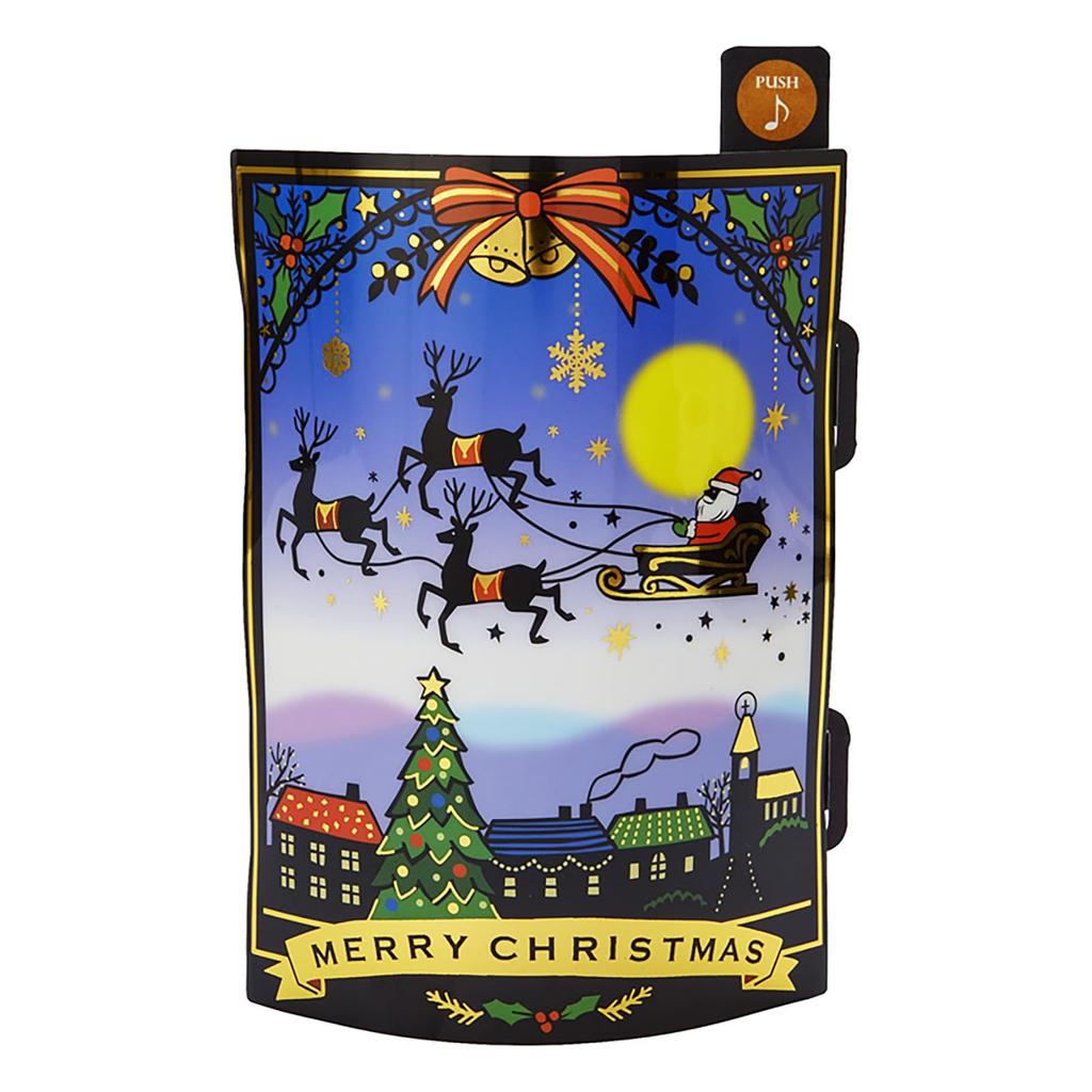 Sanrio Christmas Melody Santa In the Night WISH YOU A MERRY Greeting Ships JXPM SANRIO 527416 Card, Card, Shadow-Style Sky, "WE CHRISTMAS" Card,