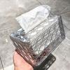 Quadratische Taschentuchbox Taschentuchbehälter Transparenter Taschentuchboxhalter mit Aufbewahrungsfach Deckel für Anti-Oxidation Feuchtigkeitsdicht