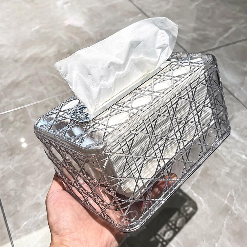 Quadratische Taschentuchbox Taschentuchbehälter Transparenter Taschentuchboxhalter mit Aufbewahrungsfach Deckel für Anti-Oxidation Feuchtigkeitsdicht