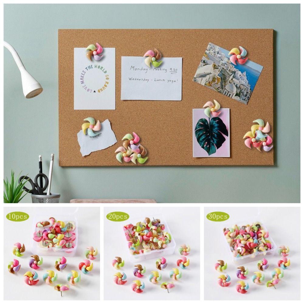 10/20/30Pcs DIY Board Push Pin Creative Thumb Tacks Windmill-Shaped Pushpins Wall Markers