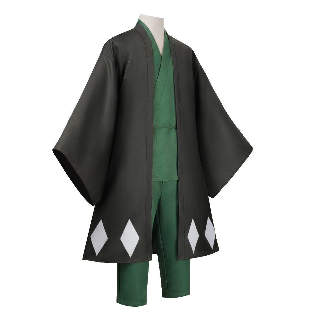 Horké Anime Bleach Cosplay Urahara Kisuke Gotei 13 Kostým Kimono Uniforma Plášť Vrchní díl Kalhoty Klobouk Oblek Pro Halloween Karnevalovou Párty