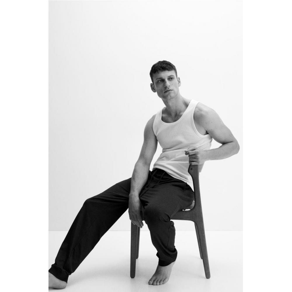 H M Jersey Jogger Pants Regular Fit 2 Piece Set Grey Melange