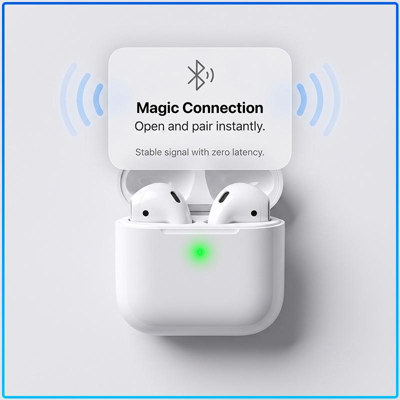 Apple AirPods 2 Generation Wireless Bluetooth Headphones Auto Pair 24 Hours Playtime In Ear Earbuds For All Smartphones