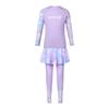 Girls' Long Sleeve Two-Piece Swimsuit Set - Sun Protection, Sweet Style 2026 for Middle School Students