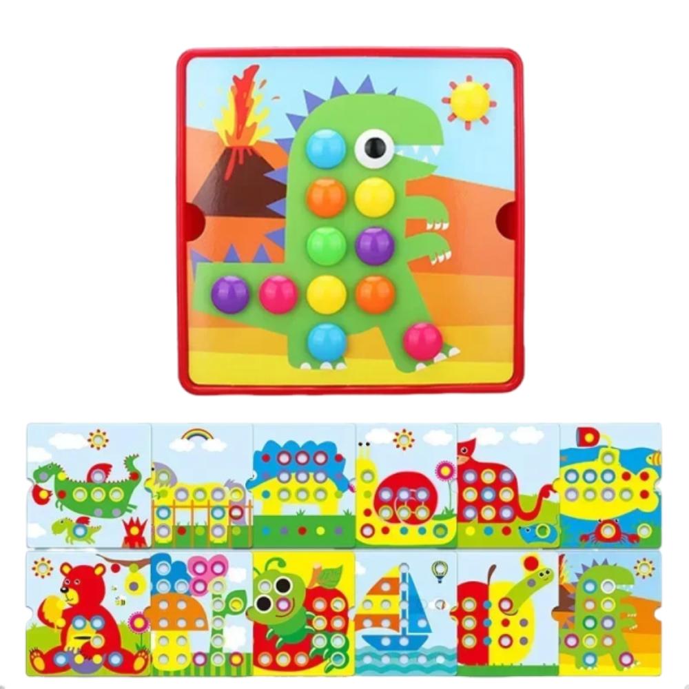 Cute Mushroom Nail Puzzle Toy 3D Color Matching Puzzles Lovely Early Education Toy  Children Gift