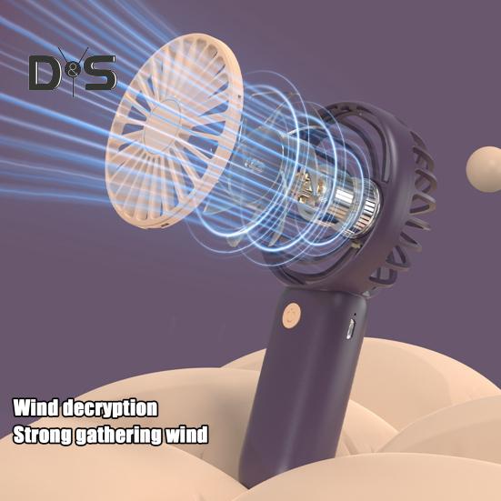 Handgehaltener kleiner Ventilator, starker Luftstrom, geringe Geräuschentwicklung, geringer Stromverbrauch, kompakte Größe, tragbarer batteriebetriebener Taschenkühlventilator