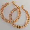 New Arrivals Open Run Women Crystal Round Hoop Earrings