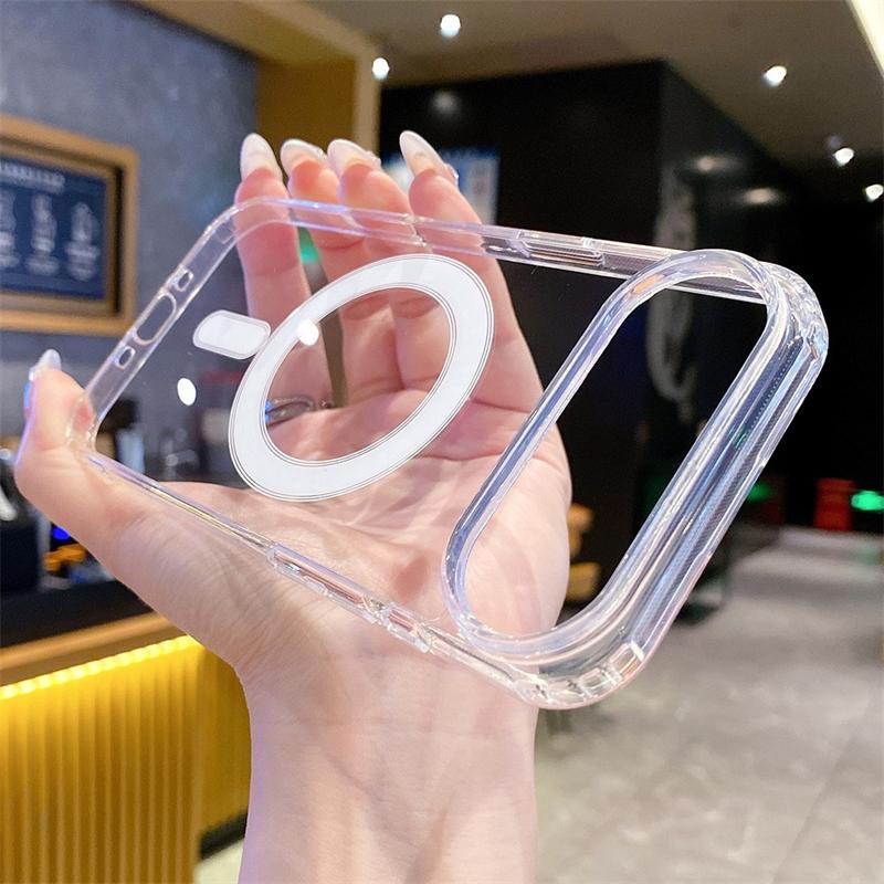 For Magsafe Magnetic Phone Case For iphone 17 17Air 11 12 13 Mini 14 15 16 Pro Max XR X XS 7 8 Plus Hard Transparent Back Cover
