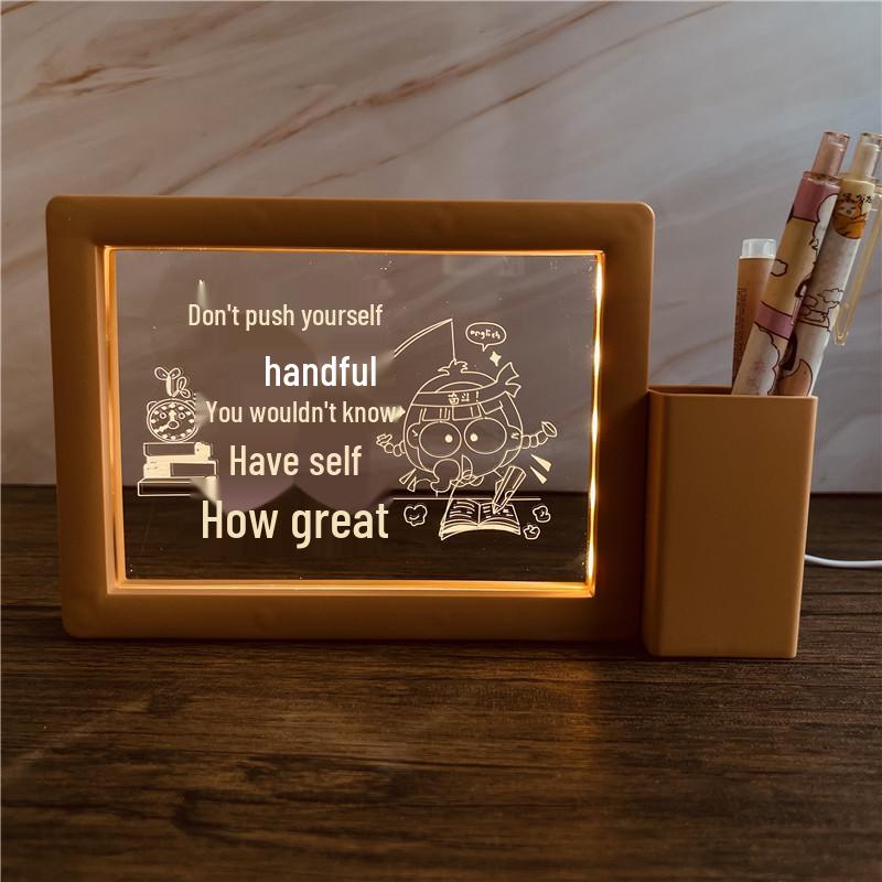 3D Photo Frame Pen Holder Night Light – Creative Graduation or Birthday Gift for Teachers and Classmates