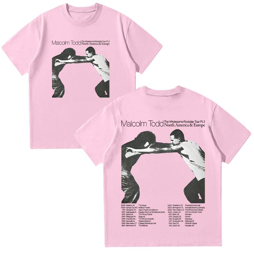 Malcolm Todd The Wholesome Rockstar Tour Pt.2 T-shirt Unisex Vintage Lata 90. T-shirt Streewear Męski i Damski Bawełniany Top z Krótkim Rękawem