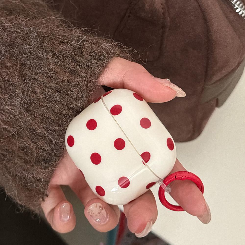 New Year Red Polka Dot Soft Earphone Case for AirPods 4 With Fall Protection for AirPods 1 2 3 Pro 3 Pro2 Cover