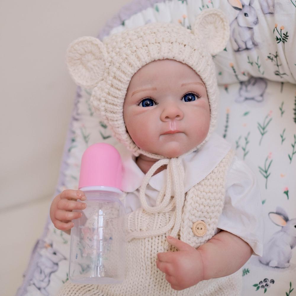 Real Looking Reborn Baby Girl Doll Bettie 18'' 48cm Full Body Silicone Vinyl Simulation Doll Handmade Exquisite 3D Painted Skin Newborn Dolls for Kids