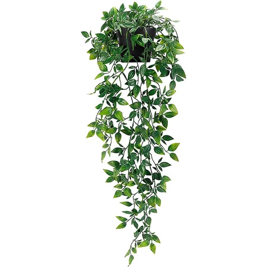 

Artificial Ivy Plants Plastic Leaf Pots Wedding Christmas Decora Home Room Outdoor Garden Sill Ornamental Flowerpot Wall Hanging 1 pc оливковий