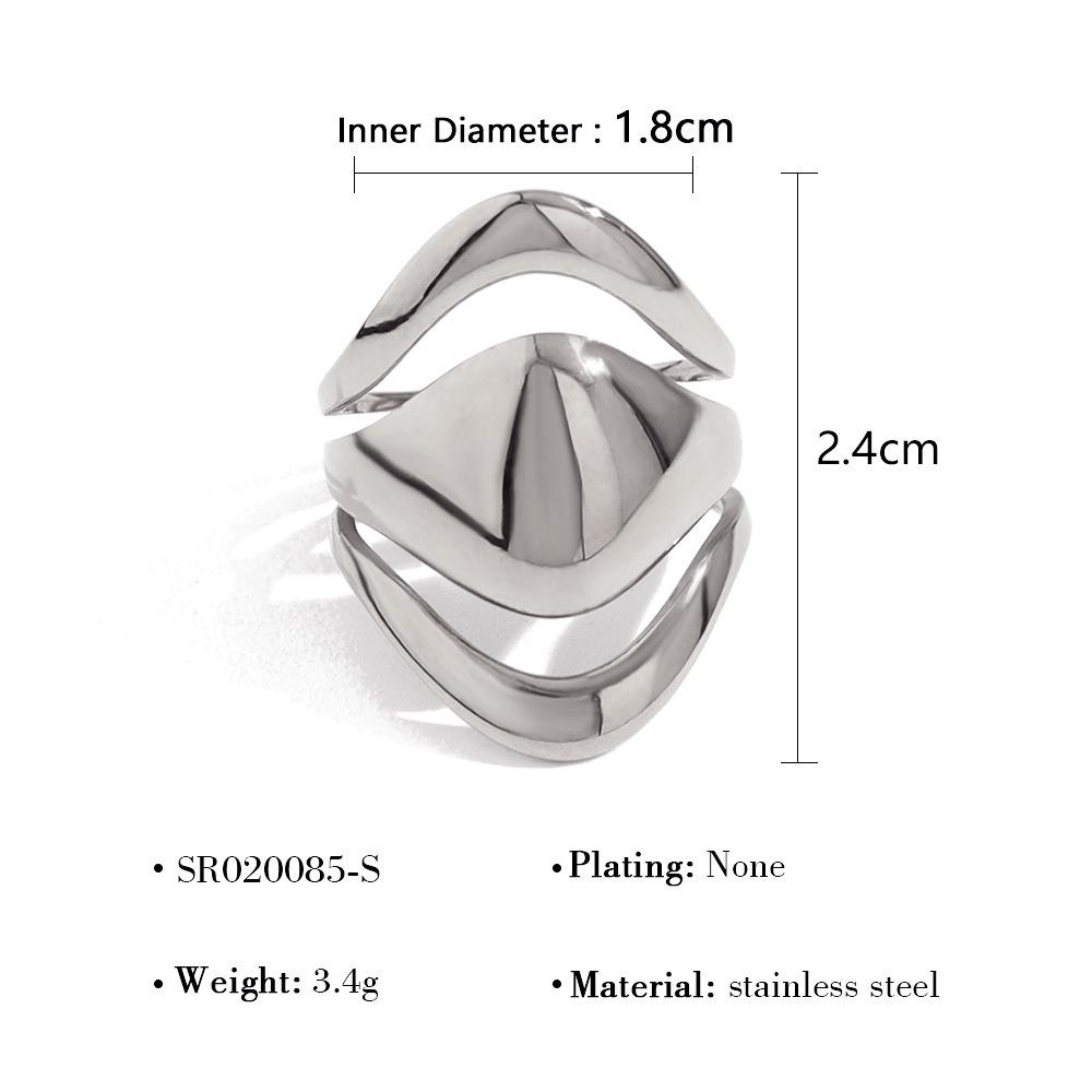 18K Gold Nicht verblassend Leichter Luxus High-End Lava Edelstahl Offener Ring Damenring Ring Ring