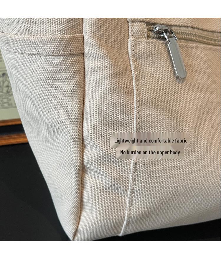 Versatile Women's Large Canvas Tote - Fashionable Mother-Child Casual Shoulder Bag for School & Commute