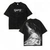 Qifrey Print T-Shirt Hexenhut Atelier Anime Kleidung Herren Damen Baumwoll-T-Shirts Vintage Gewaschenes Tee Harajuku Übergroßes T-Shirt