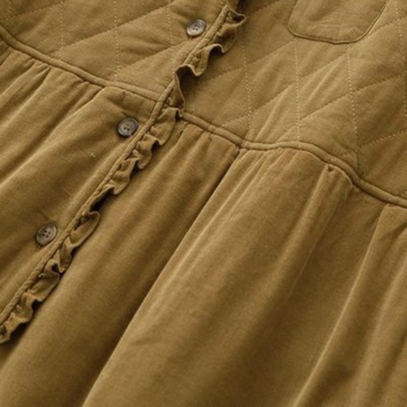 Dress for Woman Cotton Winter Autumn Plus Size Loose Floral Vintage Solid Colours Casual Soft Long Dresses