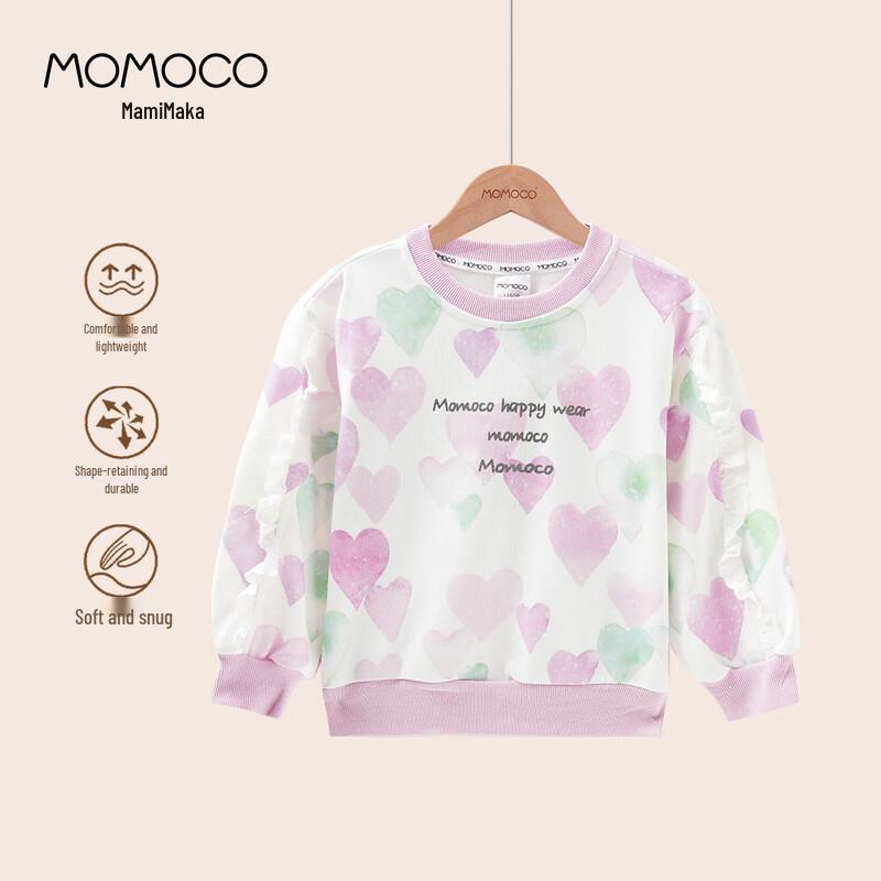 MOMOCO Girls  All-over Print Round Neck Sweatshirt 90