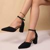 Women High Heels Sandals Pointed To Sexy Shoes 2026 Summer Luxury Brand Dress Chunky Shoes Woman Slippers Fashion