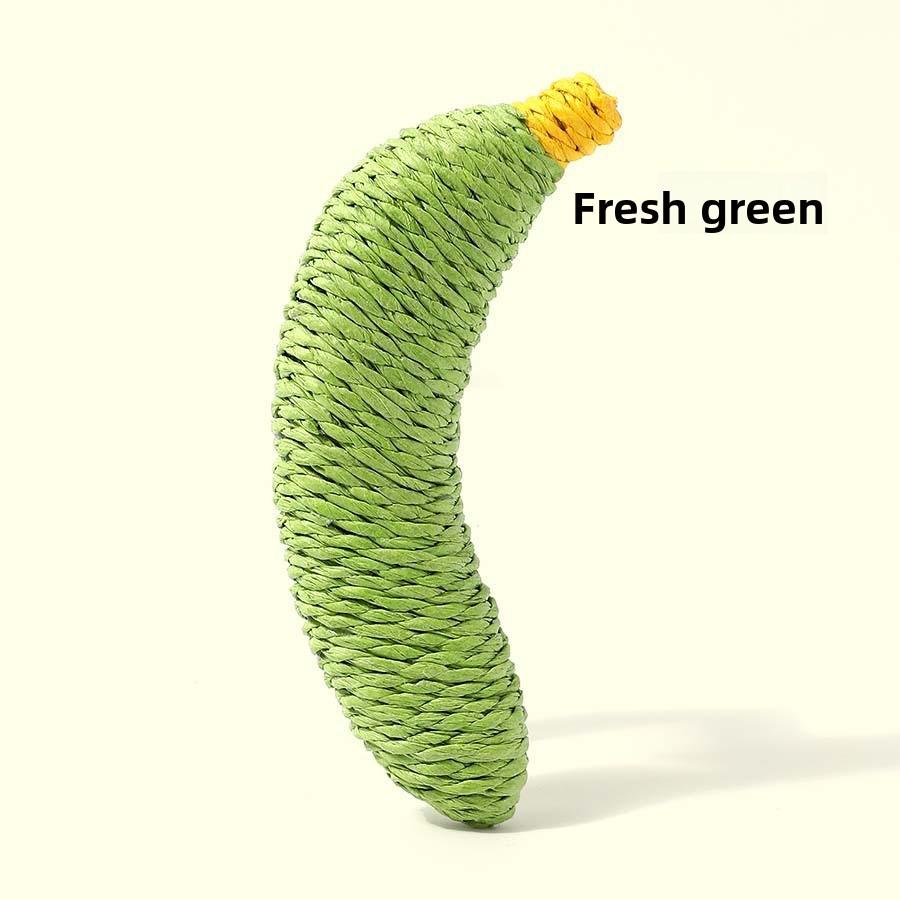 

Cat Toy Rattan Banana Toy for Amusing Cats, Self-relaxation Tool, Cat Chewing Stick, Cat Claw Sharpening Supplies зелений