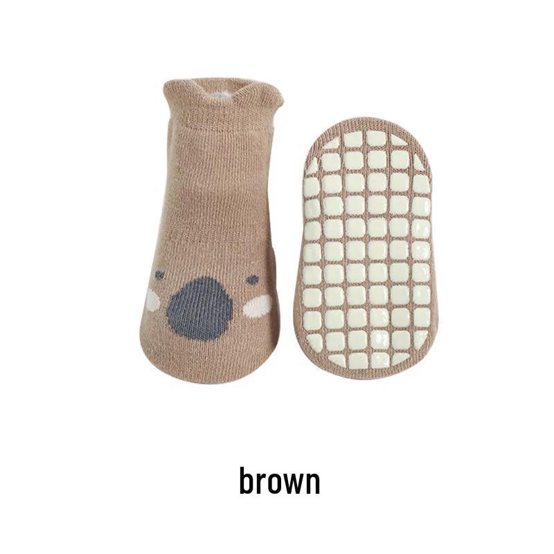 Rutschfeste Bodensocken für Kleinkinder, Atmungsaktive gekämmte Baumwolle für Herbst und Winter Size M (1-3 years) 10-12CM white