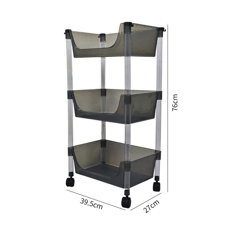 Передвижная напольная многоярусная полка-стеллаж для хранения игрушек, овощей, закусок и кухонных принадлежностей