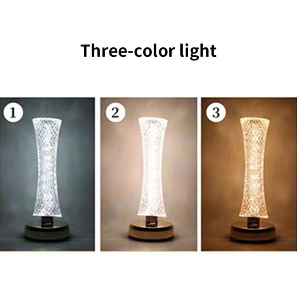 Touch Control Crystal Table Lamp Three Color Lighting LED Table Lamp Birthday Gift