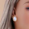 Gorgeous 925 Sterling Silver Women's Clasp Earrings Fine Jewelry for Festival Gift, Oval 10*14mm Natural Opal Awaken Inspiration