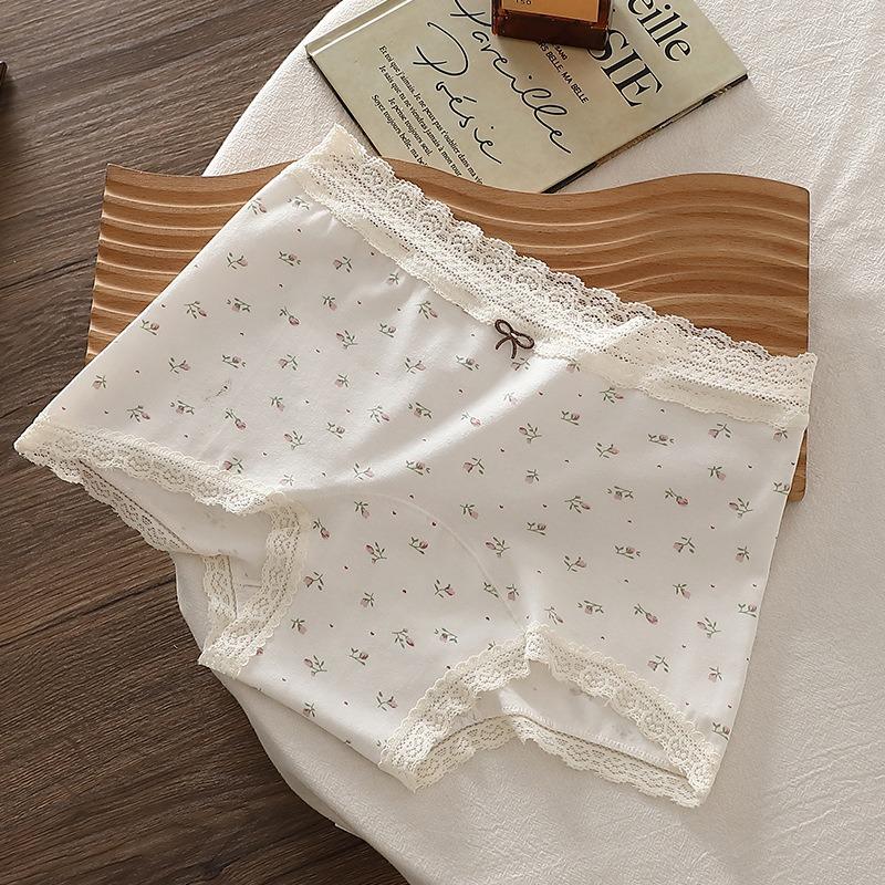 Sexy Straight-leg Pants with Elongated Crotch, High-waisted Long Cotton Ladies' Thong with Lace At The Crotch.