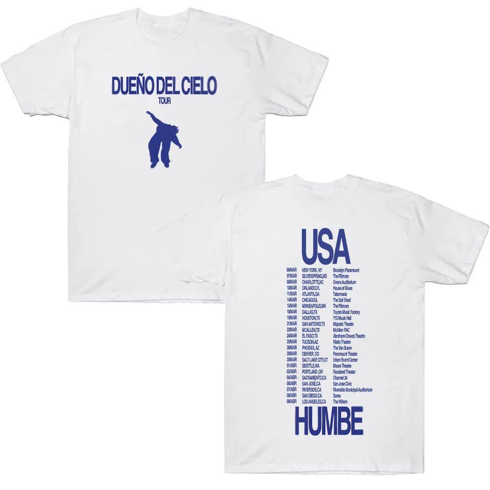Y2K Top Singer Humbe DUENO DEL CIELO Tour 2026 Tshirts Casual Loose Summer Short Sleeve Streetwear Cool Clothes Unisex XL