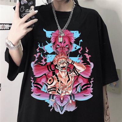 Módní unisex trička Hip Hop Streetwear Jujutsu Kaisen Anime potisk Tričko Harajuka Oversized tričko Ležérní trička Gotické unisex oblečení
