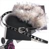 Y2K Furry Waistband Rhinestone Plush Waist Belt Fashion Leather Fur Belt  Daily