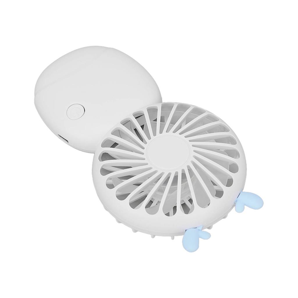 Mini Portable Pocket Fan USB Rechargeable Handheld Fan Speed Adjustable Small Desk Cartoon White Fanner